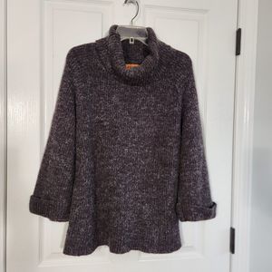 PERIKA by Peruvian Trading Co Virgin Acrylic Cowlneck Pullover Sweater M L Gray